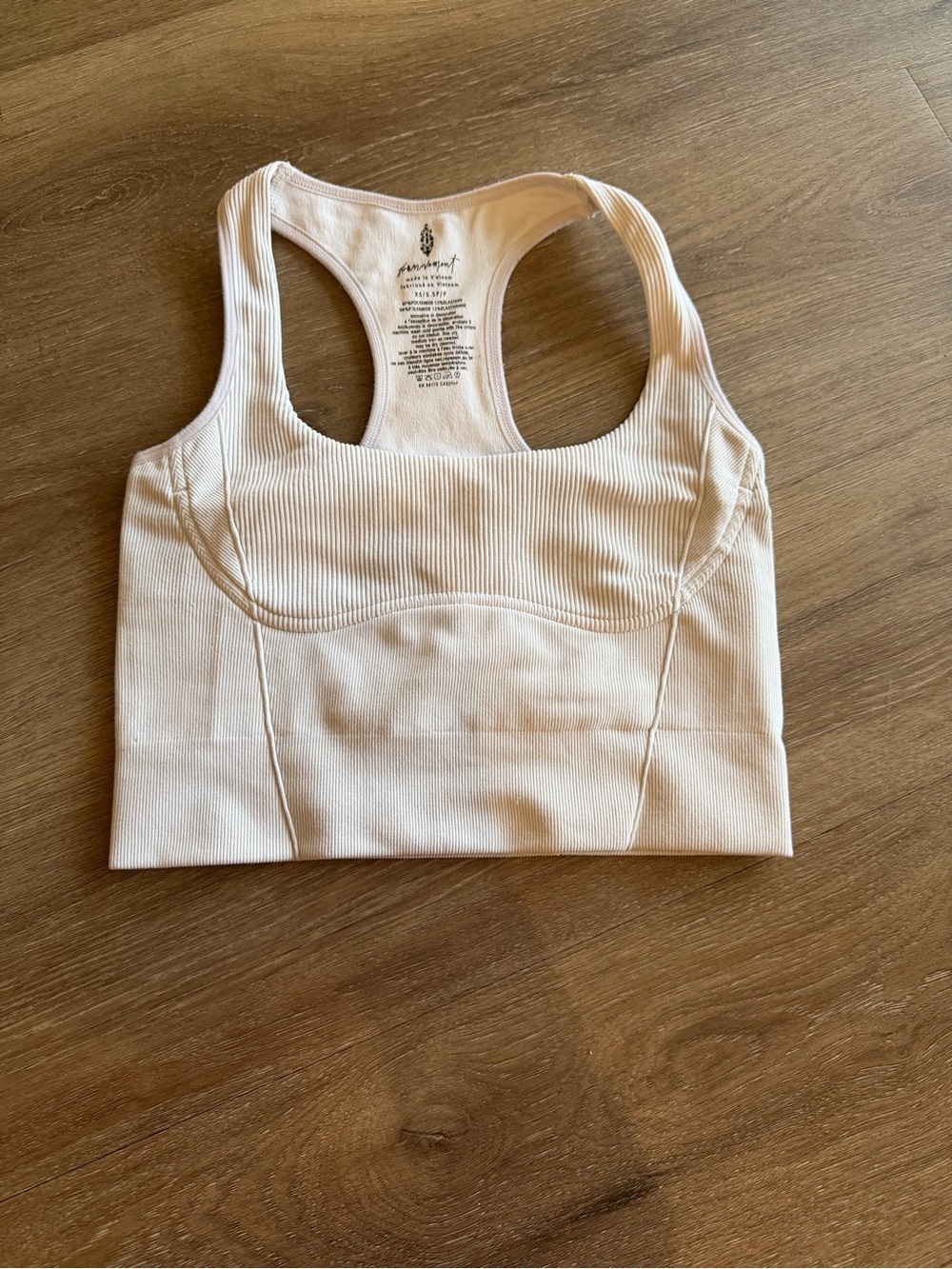 FP Movement by Free People Ribbed Racerback Bralette - Cream